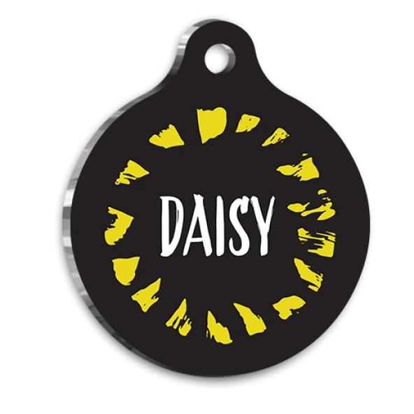 Sarı Siyah Desenli Kedi Köpek Künyesi Large 3,8 cm ürün görseli 1