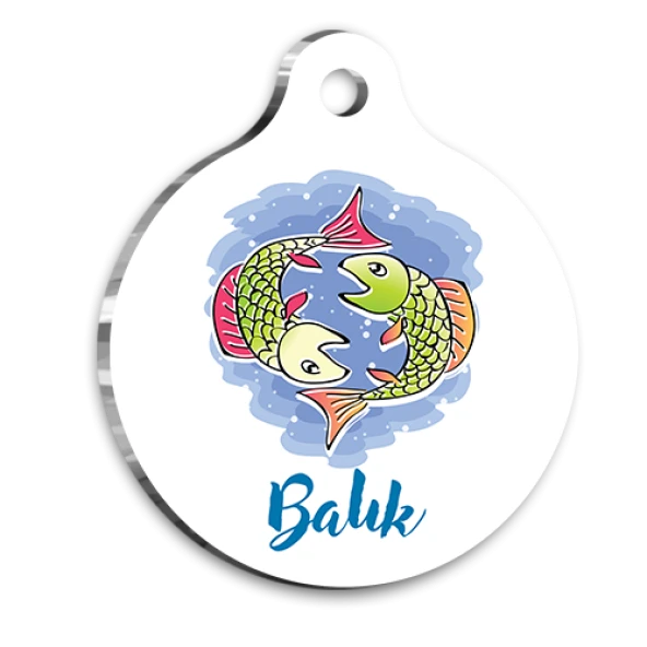 Balık Burcu Kedi köpek Künyesi Small 2 x 3,5 cm - 1