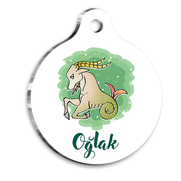 Oğlak Burcu Kedi Köpek Künyesi Small 2 x 3,5 cm ürün görseli 1