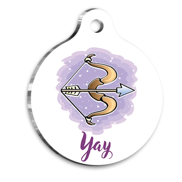 Yay Burcu Kedi köpek Künyesi Large 2,9 x 5 cm ürün görseli 1