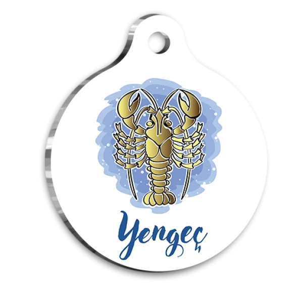 Yengeç Burcu Kedi köpek Künyesi Large 2,9 x 5 cm ürün görseli 1