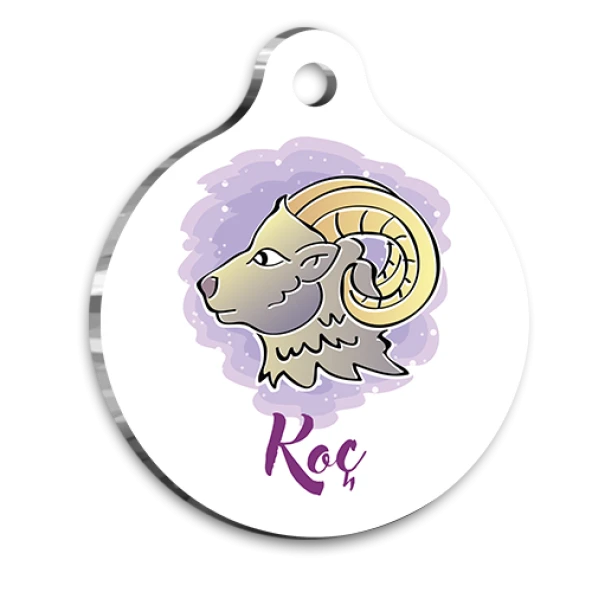 Koç Burcu Kedi Köpek Künyesi Large 2,9 x 5 cm - 1