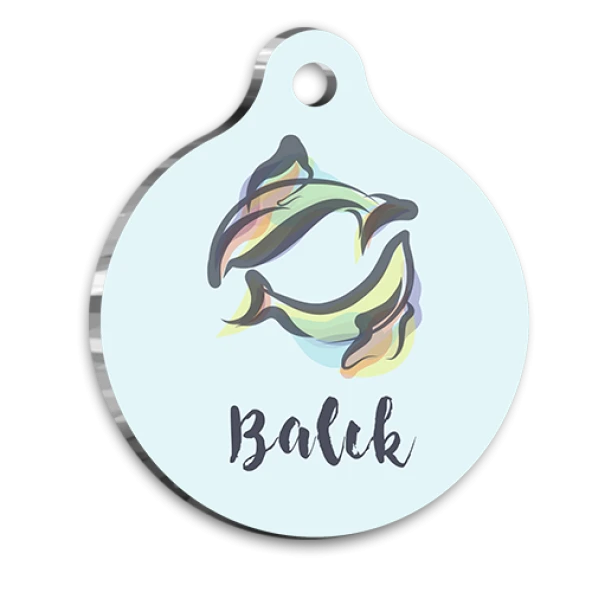 Balık Burcu Kedi köpek Künyesi Small 2 x 3,5 cm - 1