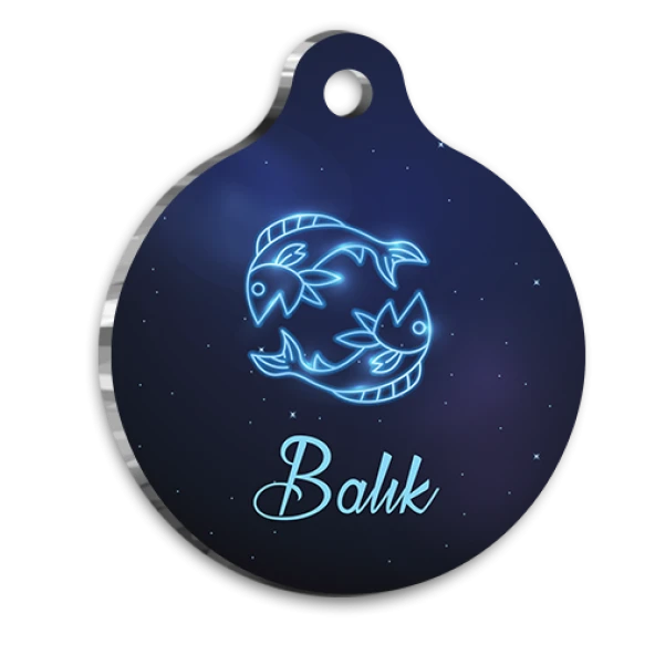 Balık Burcu Kedi köpek Künyesi Small 2 x 3,5 cm - 1