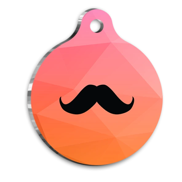 Bıyıklı Moustache Kedi köpek Künyesi Large 3,8 cm ürün görseli 1