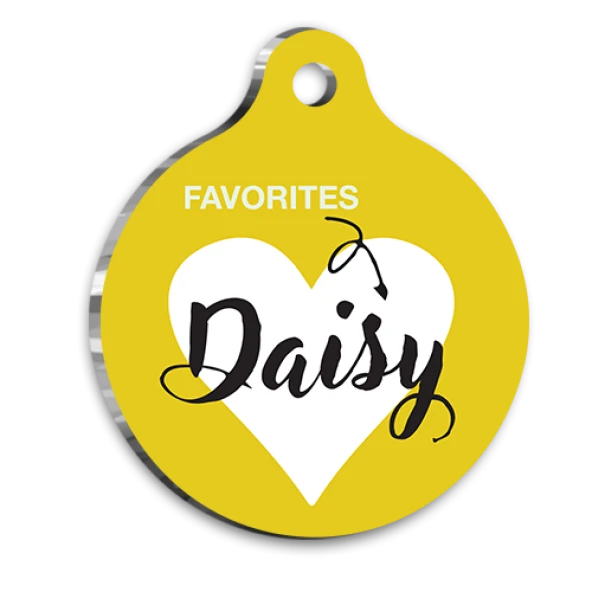 Sarı Kalp Kedi Köpek Künyesi Small 2,5 cm ürün görseli 1