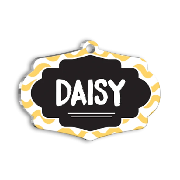 Sarı Siyah Kedi Köpek Künyesi Small 3,7 x 2,66 cm ürün görseli 1