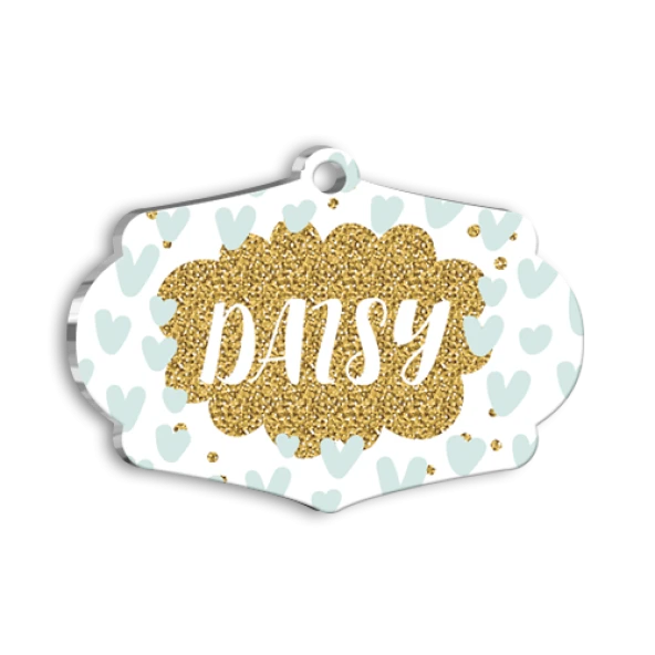 Altın Parıltılı Kedi Köpek Künyesi Small 3,7 x 2,66 cm ürün görseli 1