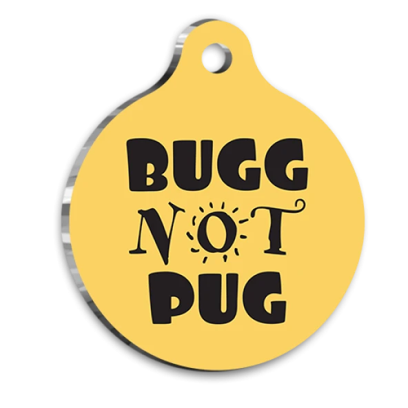 Bugg Not Pug Pet Tag XLarge 3,3 x 5 cm ürün görseli 1