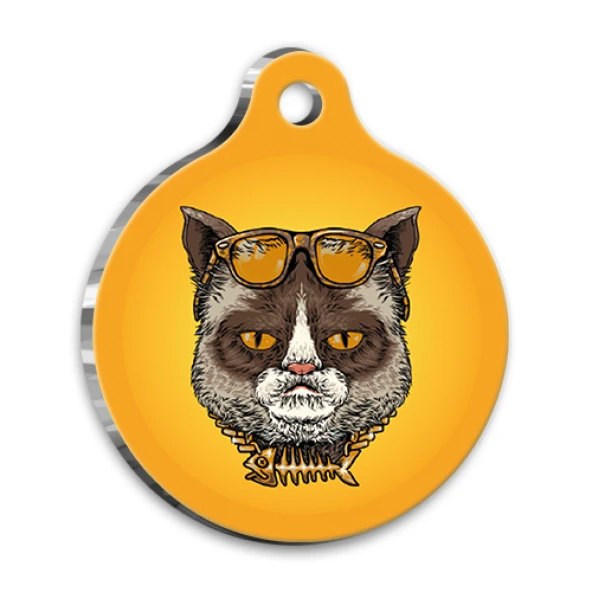 Tasarım Yuvarlak Kedi Künyesi Large 3,8 cm ürün görseli 1