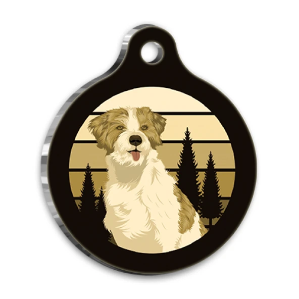 Retro Minyatür Schnauzer Yuvarlak Köpek Künyesi Medium 3 cm ürün görseli 1