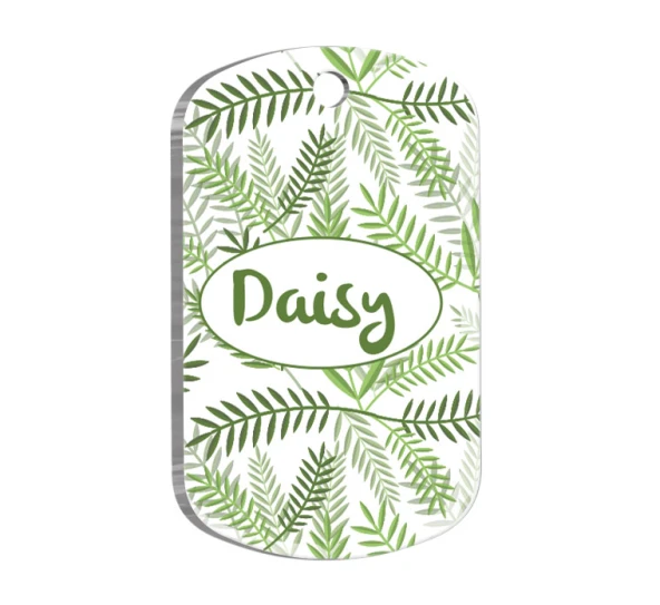 Yapraklı Askeri Kedi Köpek Künyesi Large 2,9 x 5 cm ürün görseli 1