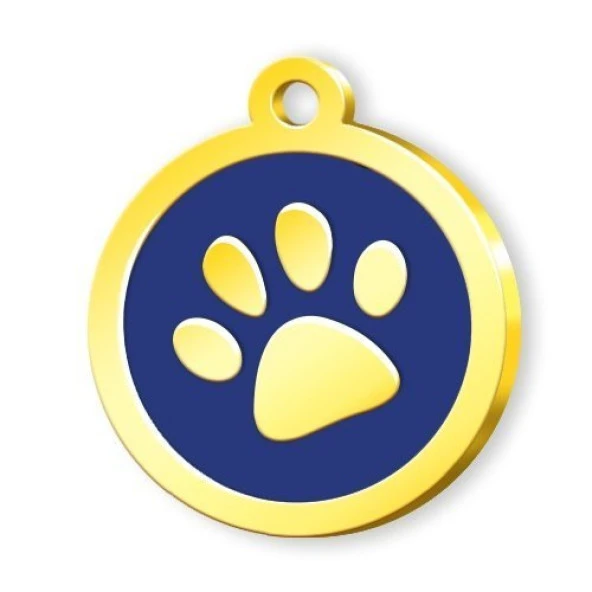 Altın Kaplama Pati Künye - Mavi ürün görseli 1