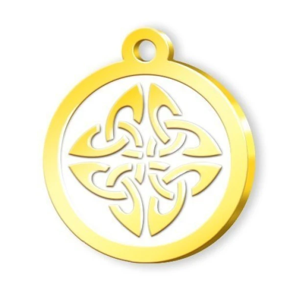 Altın Kaplama Mistik Künye - Beyaz ürün görseli 1