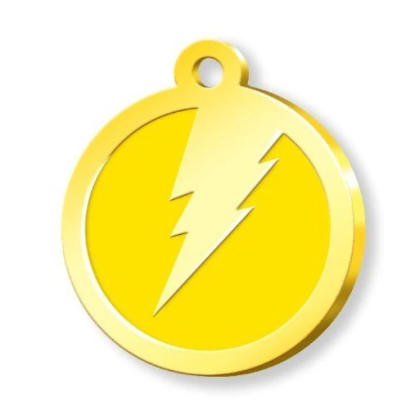 Altın Kaplama Şimşekli Künye - Sarı ürün görseli 1