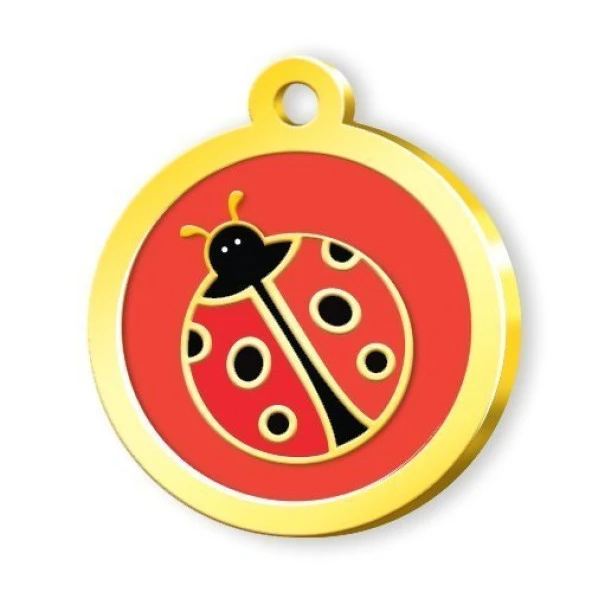 Altın Kaplama Uğur Böceği Künye - Kırmızı ürün görseli 1