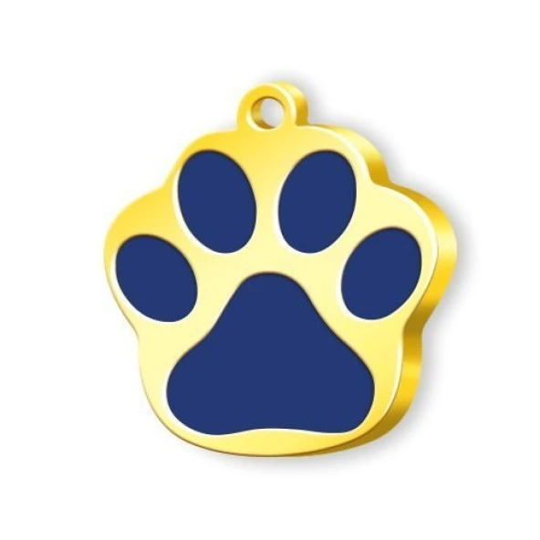 Altın Kaplama Pati Küçük Künye - Mavi ürün görseli 1