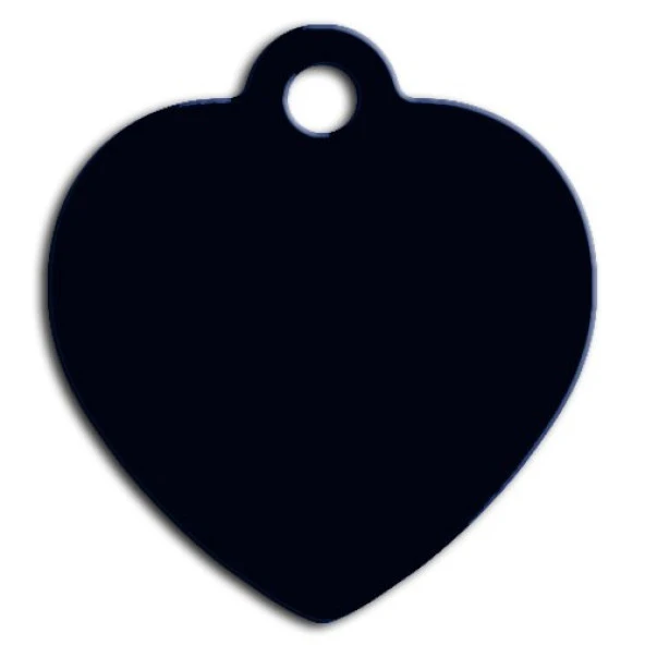 Büyük Kalp Kedi Köpek Künyesi Siyah ürün görseli 1