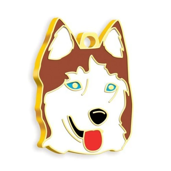 Altın Kaplama Sibirya Kurdu Köpek Künyesi (Kızıl) ürün görseli 1