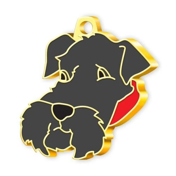 Altın Kaplama Schnauzer Köpek Künyesi ürün görseli 1