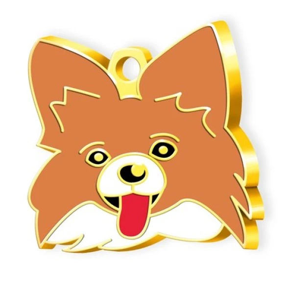 Altın Kaplama Papillon Köpek Künyesi ürün görseli 1