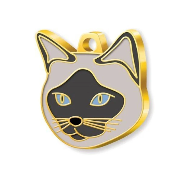 Altın Kaplama Siyam Kedisi Kedi Künyesi ürün görseli 1