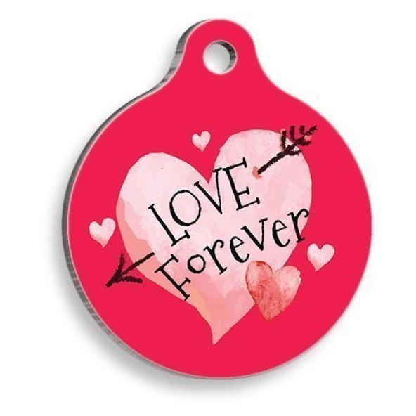 Sonsuz Aşk Yuvarlak Kedi ve Köpek Künyesi Large: 3,8 cm. ürün görseli 1