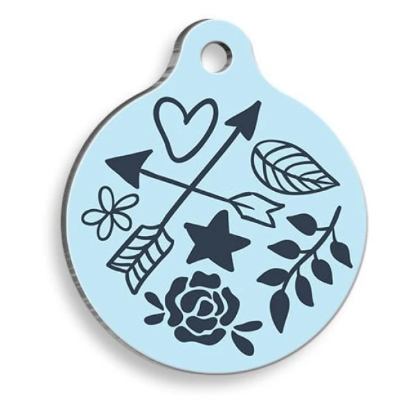 Sevgi Temalı Yuvarlak Kedi ve Köpek Künyesi Medium: 3 cm. ürün görseli 1