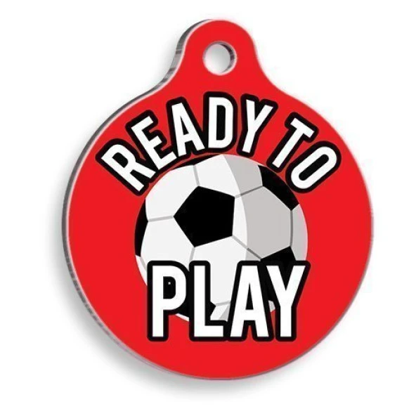 Futbol Toplu Yuvarlak Kedi ve Köpek Künyesi Small: 2,5 cm. ürün görseli 1
