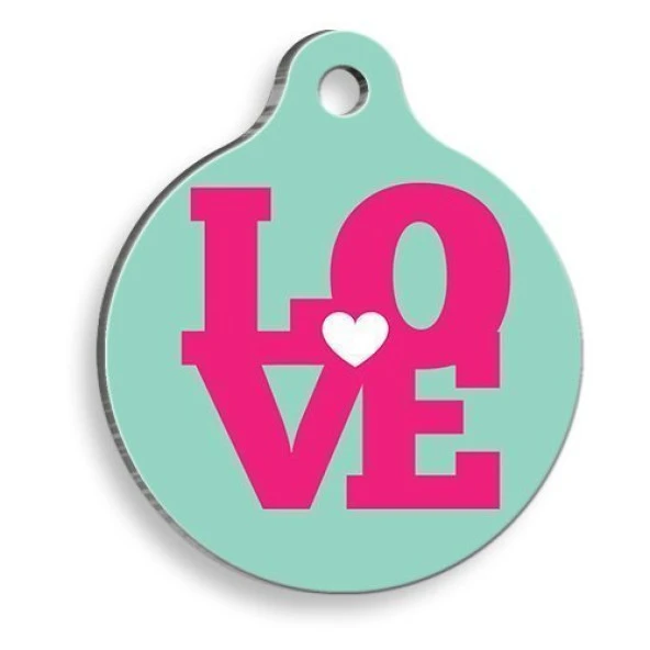 Love Yazılı Yuvarlak Kedi ve Köpek Künyesi Large: 3,8 cm. ürün görseli 1