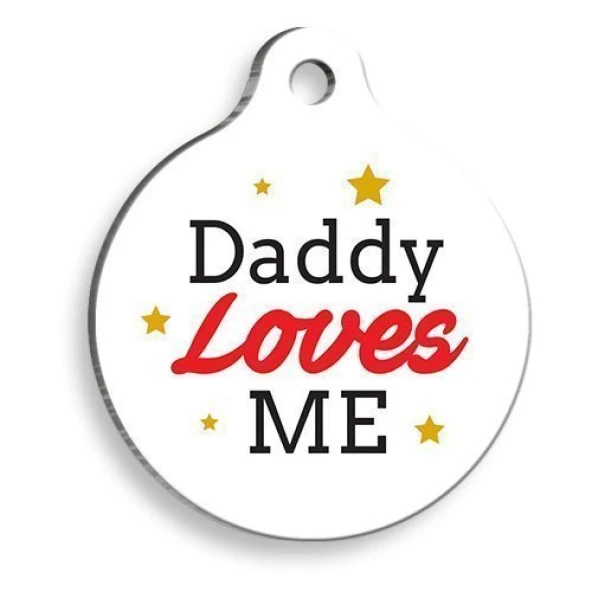 Daddy Beyaz Yuvarlak Kedi ve Köpek Künyesi Small: 2,5 cm. ürün görseli 1