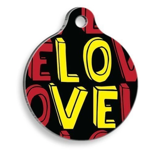 Love Aşk Yuvarlak Kedi ve Köpek Künyesi Small: 2,5 cm. ürün görseli 1