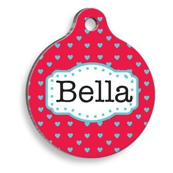 Küçük Kalpli Yuvarlak Kedi ve Köpek Künyesi ürün görseli 1