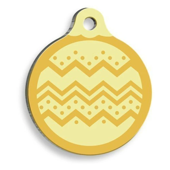 Christmas Serisi Yellow Garnish Yuvarlak Kedi ve Köpek Künyesi Small: 2,5 cm. ürün görseli 1