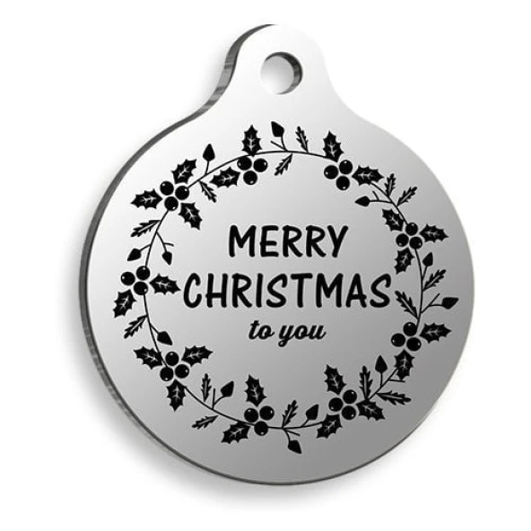 Christmas Serisi Merry Xmas to You Yuvarlak Kedi ve Köpek Künyesi Medium: 3 cm. ürün görseli 1