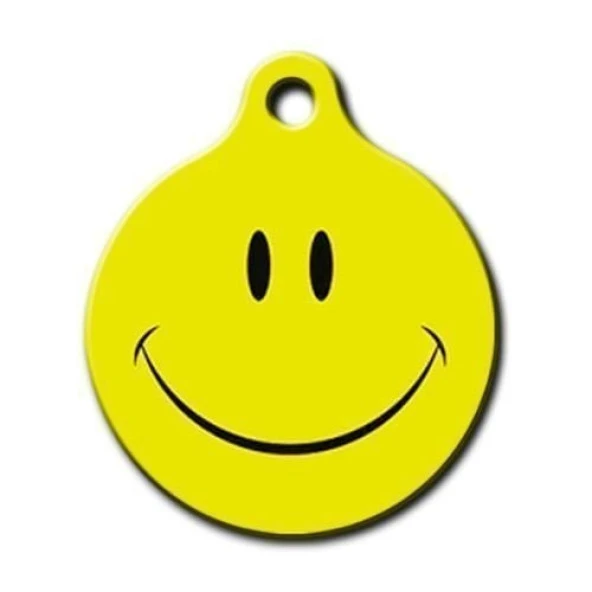 Gülen Yüz Desenli Yuvarlak Kedi Köpek Künyesi Medium ürün görseli 1