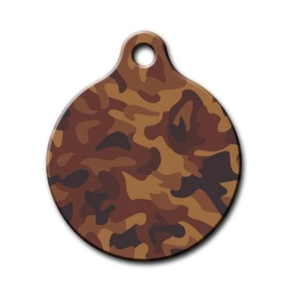 Kızıl Kamuflaj Desenli Yuvarlak Kedi Köpek Künyesi Small ürün görseli 1
