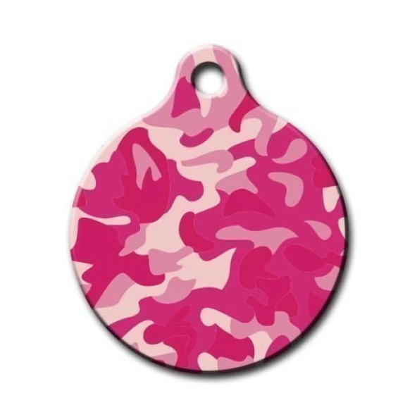 Pembe Kamuflaj Desenli Yuvarlak Kedi Köpek Künyesi ürün görseli 1