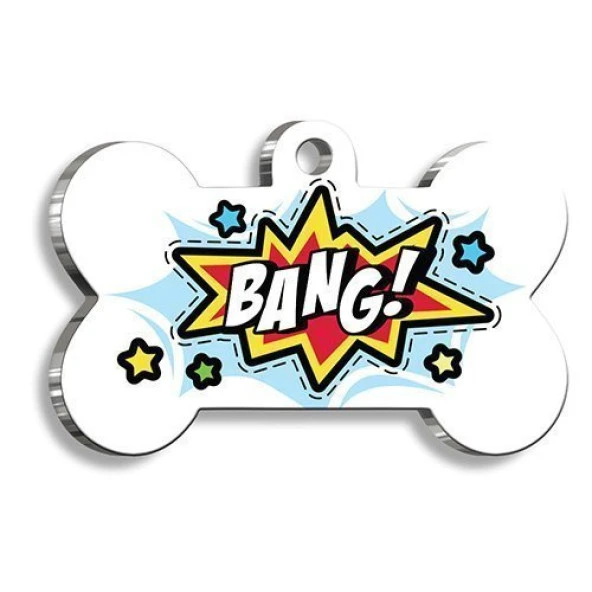 Bang Kemik Şekilli Köpek Künyesi XLarge: 3,3 x 5 cm. ürün görseli 1