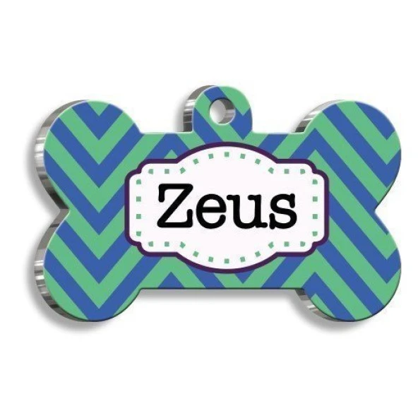 İri Zikzak Desenli Kedi Köpek Künyesi XLarge: 3,3 x 5 cm. ürün görseli 1