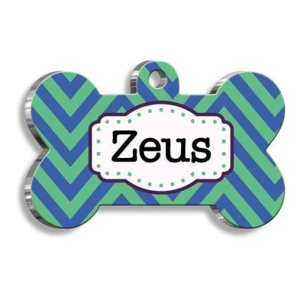 İri Zikzak Desenli Kedi Köpek Künyesi Medium: 2,6 x 3,8 cm. ürün görseli 1