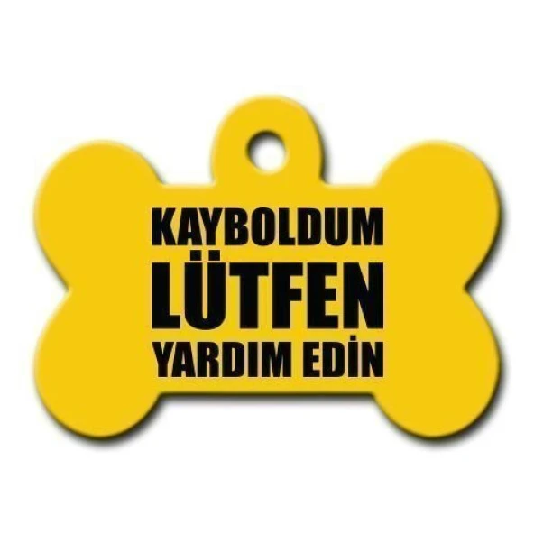 Kayboldum Lütfen Yardım Edin Kemik Köpek Künyesi ürün görseli 1