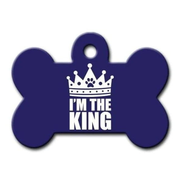 I'M The King Kemik Kedi Köpek Künyesi Large ürün görseli 1