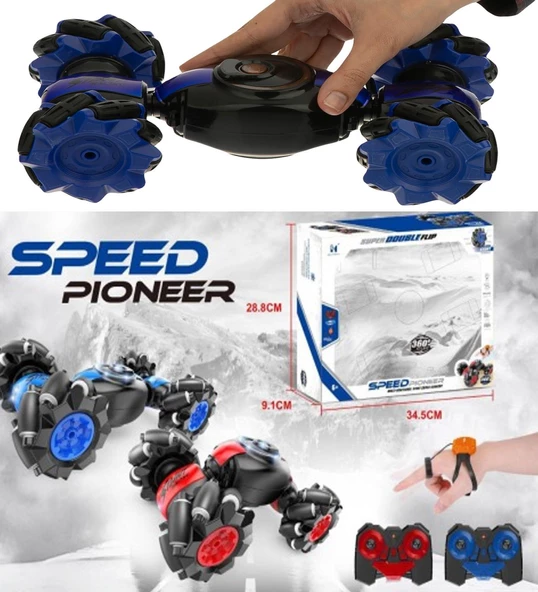 Şarjlı, 360 Derece Dönebilen El'den ve Kumanda Kontrollü, RC Racing 4WD Dönen Dublör Araba-Stunt Car - 9
