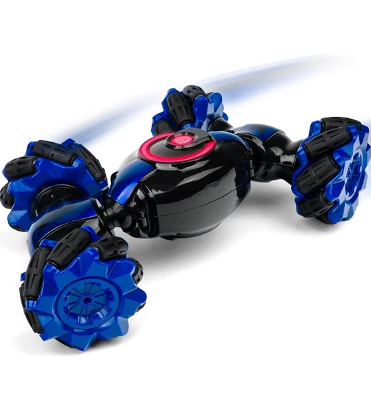 Şarjlı, 360 Derece Dönebilen El'den ve Kumanda Kontrollü, RC Racing 4WD Dönen Dublör Araba-Stunt Car - 2
