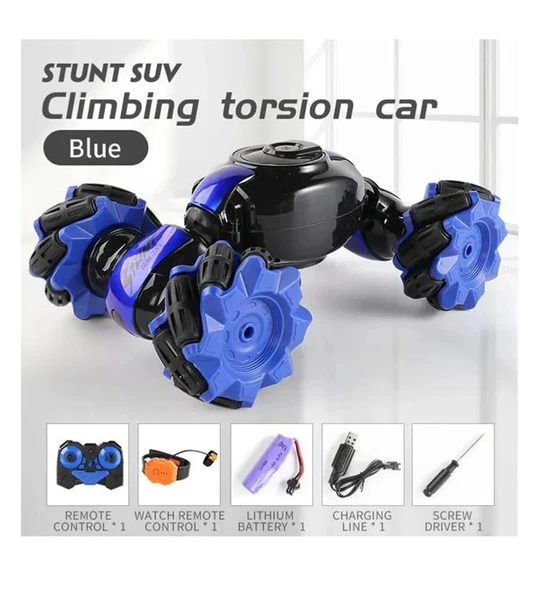Şarjlı, 360 Derece Dönebilen El'den ve Kumanda Kontrollü, RC Racing 4WD Dönen Dublör Araba-Stunt Car - 5