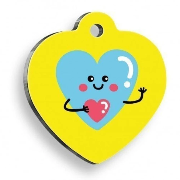 Selam Aşk Kalp Kedi ve Köpek Künyesi Large: 4,2 x 4,5 cm. ürün görseli 1