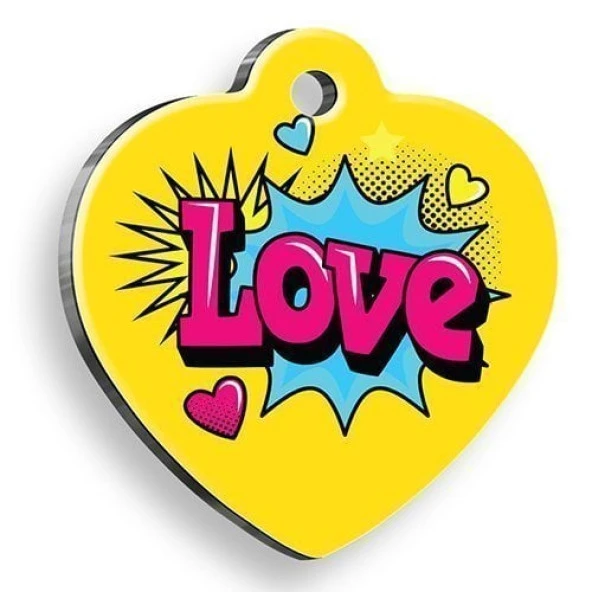 Love Kalp Şekilli Kedi ve Köpek Künyesi Small: 2,5 x 2,73 cm. ürün görseli 1