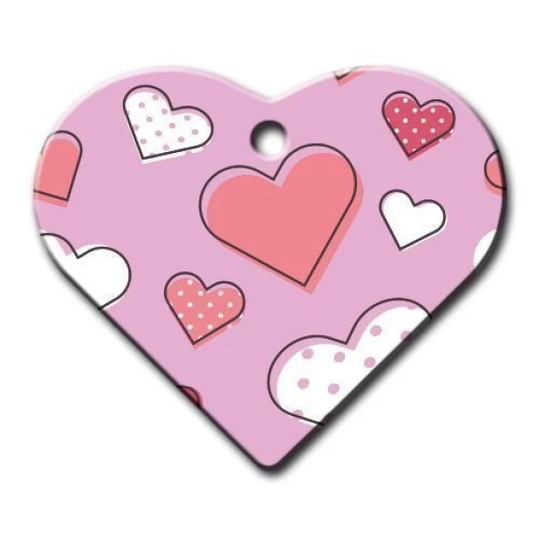 Kalp Desenli Geniş Kalp Kedi Köpek Künyesi ürün görseli 1