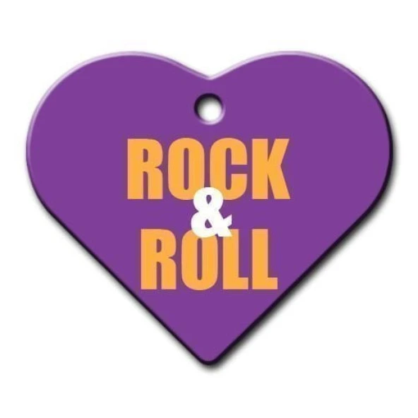 Rock & Roll Geniş Kalp Kedi Köpek Künyesi Small ürün görseli 1